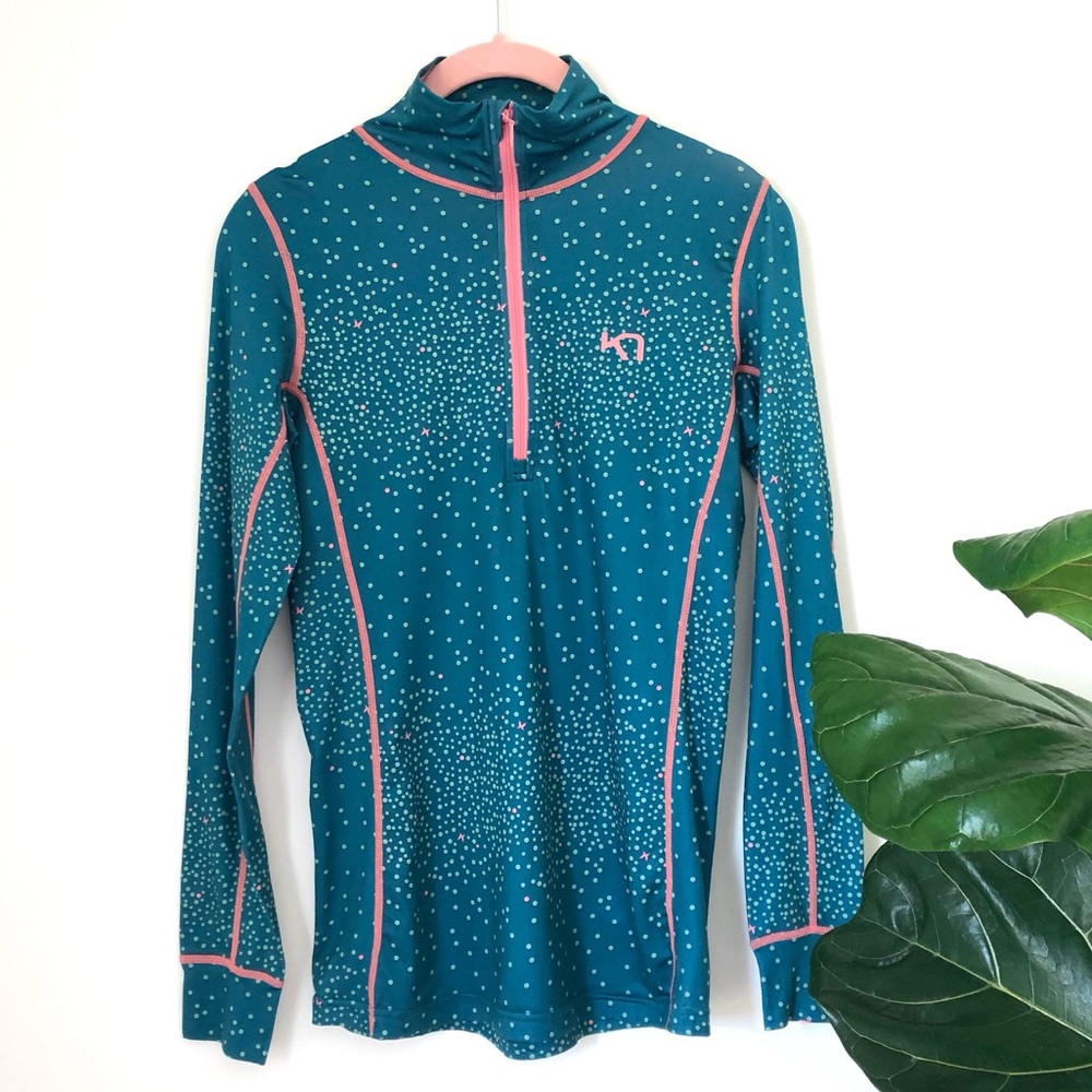 Kari Traa Teal & Pink Half-Zip Pullover